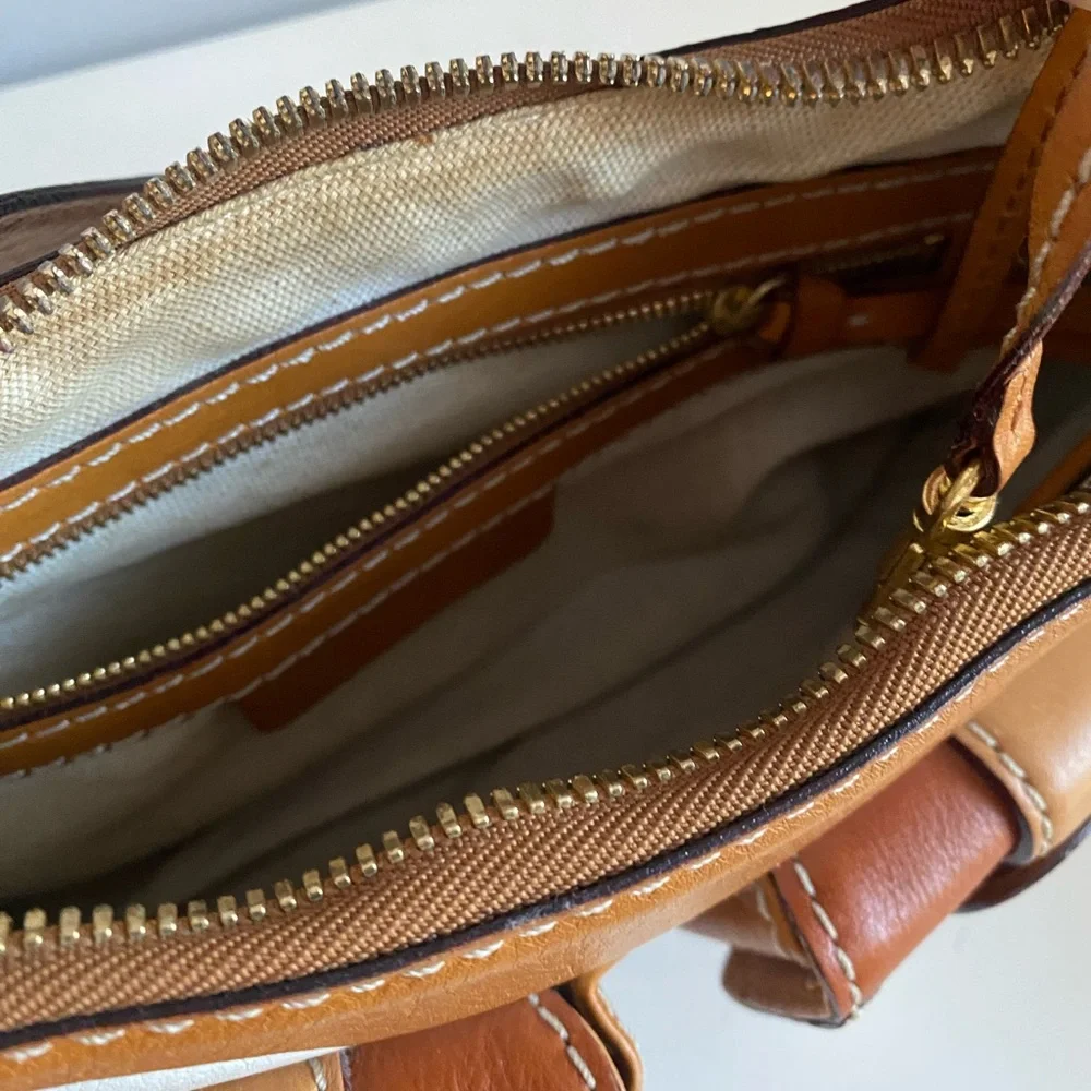 Michael Kors Brown and Off White Leather Handbag - Picture 7 of 9